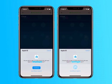 图:iCloud支持Face ID登录