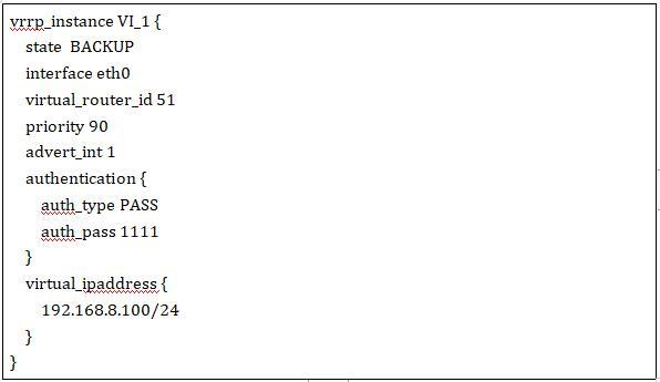 图:keepalived实现双机热备