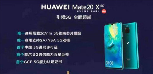 图:第一批5G就已经到来了,华为Mate 20 X 5G版