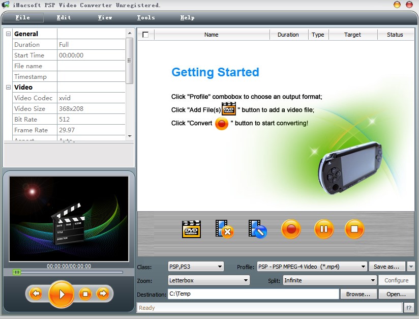 iMacsoft PSP Video Converterܽܰװѧ