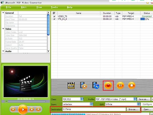 iMacsoft PSP Video ConverterVOBתPSPƵļѧ