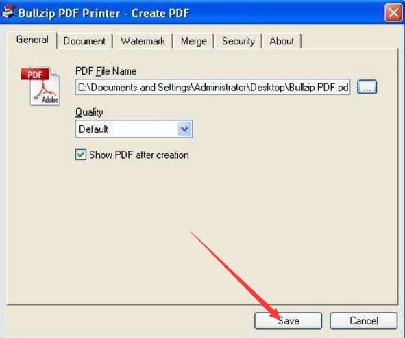 ӡBullzip PDF Printerʹ