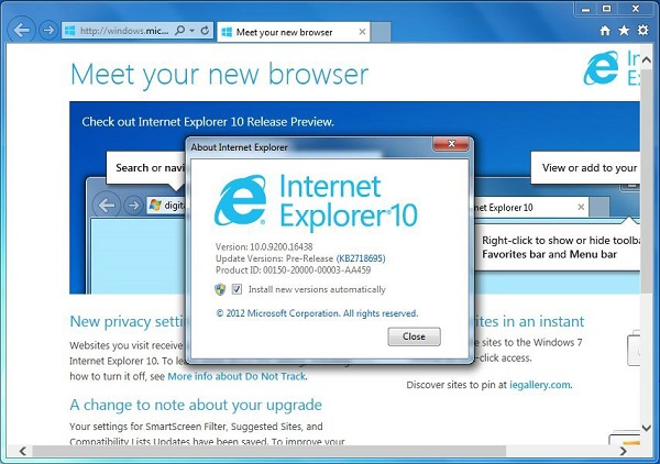 Internet Explorer 10°عصֽ̳ܺ