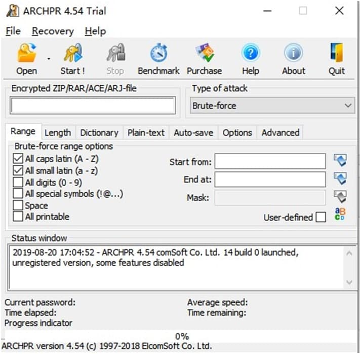ѹļƽ⹤ߣAdvanced RAR Password Recoveryװʹ÷