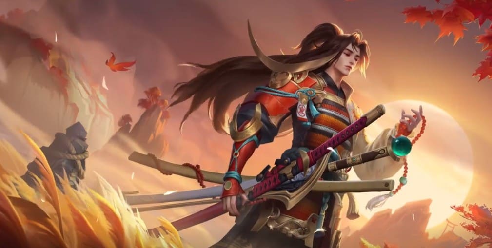 图:《王者荣耀》橘右京限定新皮肤枫霜尽今细节展示