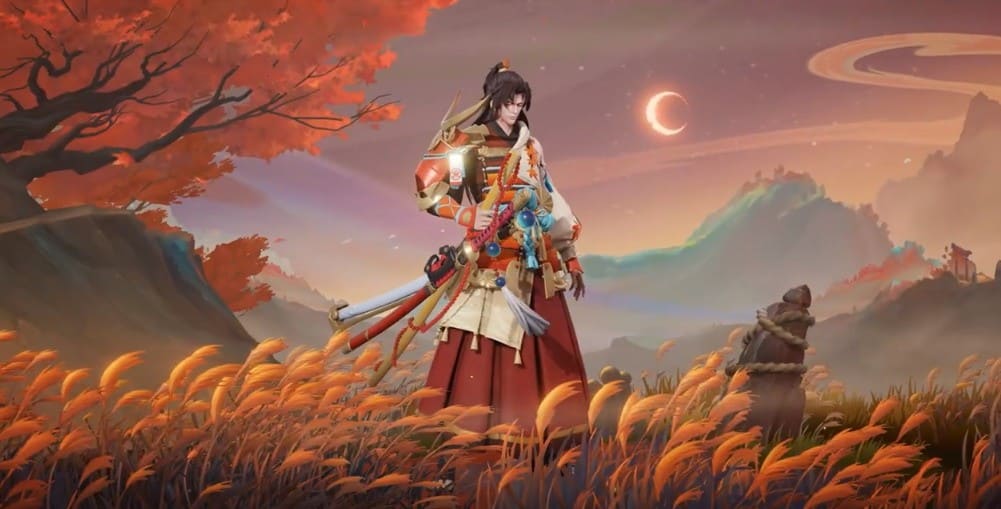 图:《王者荣耀》橘右京限定新皮肤枫霜尽今细节展示