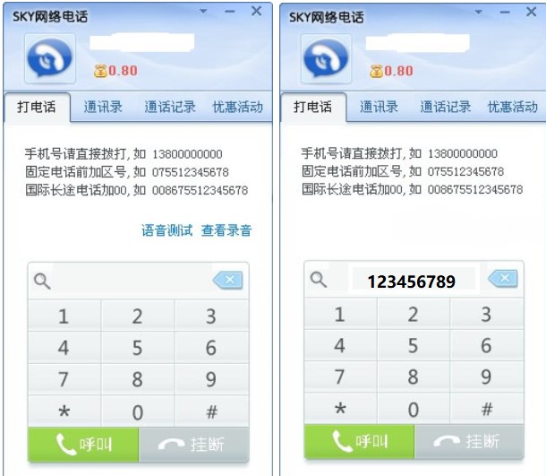 图:SKY网络电话