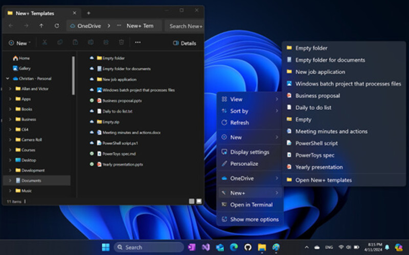 图:微软开源的PowerToys将增加新功能:可以在Win11右键中增加自定义菜单