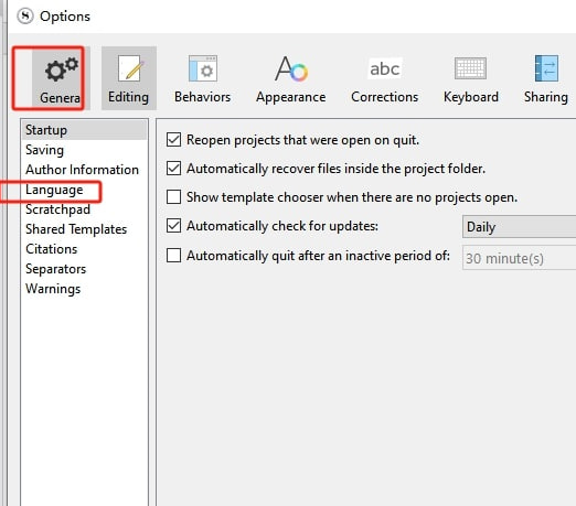 图:scrivener语言怎么改成中文